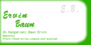 ervin baun business card